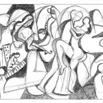 Tango, esferográfica sobre papel, 15 x 23 cm, 2005.
Coleção Particular.