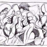 Tango, esferográfica
sobre papel, 15 x 23 cm,
2005. Coleção Particular.